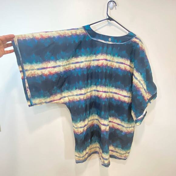 VIX PAULAHERMANY Tie  Dye  Large Kimono Beach Cover Silk Blend  Multicolor - Picture 7 of 10